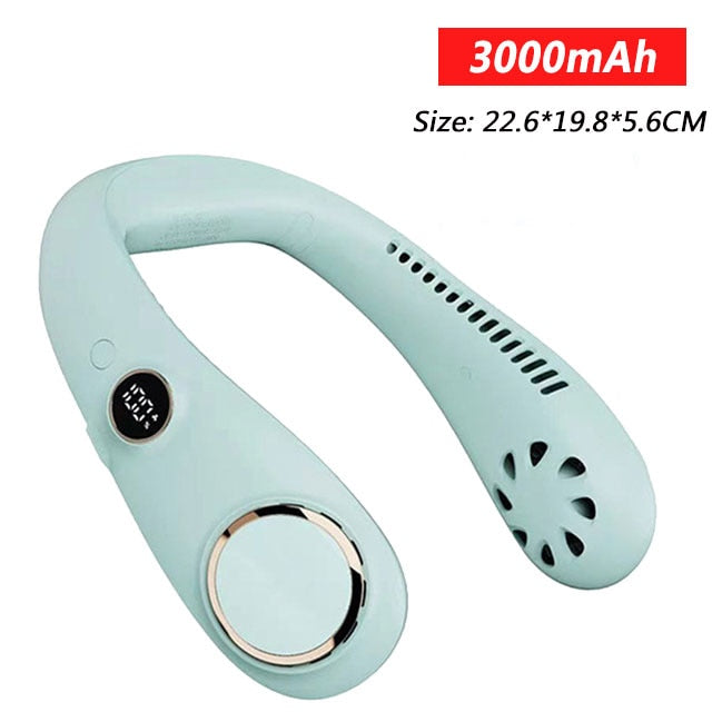 Xiaomi Portable 5000mAh Hanging Neck Fan Foldable Summer Air Cooling USB Rechargeable Bladeless Mute Neckband Fans Outdoor
